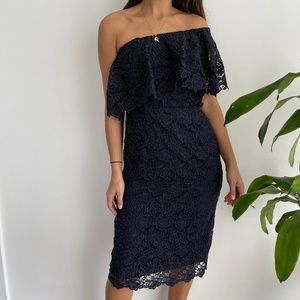 NWT Nanette Lepore lace one shoulder crochet dress